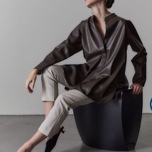 natori faux lamb skin oversized shirt/ still availed on company website